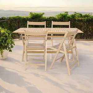 WELL HOME FURNITURE & DECORATION Set di 4 Sedie da Giardino BAS in Finitura Legno di Faggio Verniciato - Product Image 3