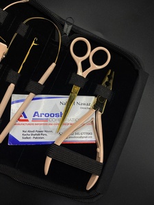 Le kit d'outils professionnel d'extensions de cheveux Gold & Peach comprend une séparation en boucle et une pince à deux trous pour les cheveux à double trame Remy Machine - Product Image 4