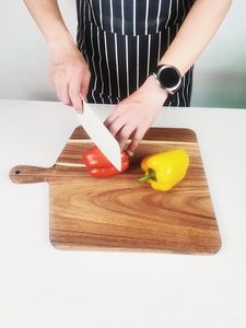 Tabla de cortar de madera de mango de Acacia larga Rectangular con acabado personalizado Proveedor de tabla de cortar de bambú de nuevo diseño - Product Image 2