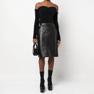 Best Design Wholesale Price Leather <b>Skirts</b> <b>for</b> Women / High Waist Solid Color Slim Fitted Women Leather Made <b>Summer</b> <b>Skirt</b> - Product Image 2