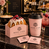 Boîte à pâtisserie personnalisée en carton blanc AT PACK 300G, emballage alimentaire de qualité pour boulangerie avec fenêtre pour croissants, desserts, café