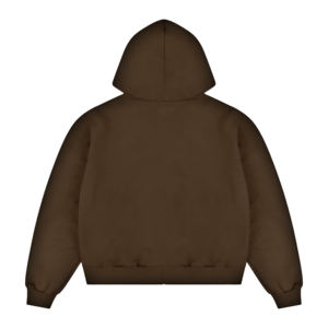 เสื้อฮู้ดมีซิปมีฮู้ดสุดหรูสำหรับผู้ชายทรงบ็อกซี่แบบลำลองใส่ได้ทุกวันผ้าคอตตอนให้ความอบอุ่นและนุ่มสำหรับฤดูหนาวสีน้ำตาล - Product Image 2