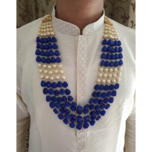 Collier de marié Sherwani à perles bleues - Product Image 1