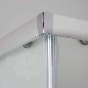 Porte de douche coulissante carrée en verre satiné Genoa 90x90cm 6mm - Product Image 6