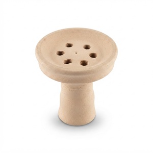 Farida - Cuencos de shisha de lujo de laca curvada con orificios poco profundos para hookah, opción de logotipo personalizado, arcilla egipcia - Product Image 2