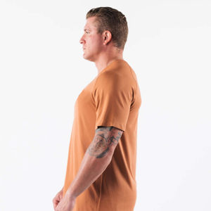 Camiseta extragrande de algodón 100% de lujo para hombre, cuello simulado personalizado, peso pesado transpirable con patrón de logotipo personalizable de longitud larga - Product Image 3