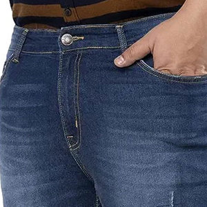 Your Own Design Customized <b>Men's</b> <b>Denim</b> <b>Shorts</b> 100% Cotton Solid High Street Fashion <b>Elastic</b> <b>Waist</b> - Product Image 4