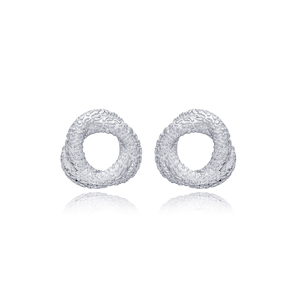 Boucles d'oreilles texturées de forme ronde, Design minimaliste, bijoux artisanaux turcs en argent Sterling 925, vente en gros - Product Image 5