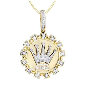 Изготовленный на заказ в стиле «хип-хоп» со льдом из натурального алмаза 10k 14k, розовое золото 18 карат, прекрасный белого золота желтого золота с бриллиантами Корона Шарм Подвеска