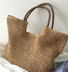 Premium Quality Retro <b>Straw</b> Woven Large Capacity Shoulder Holiday Style Beach Beach <b>Bags</b> Direct From Indian Supplier - Product Image 2