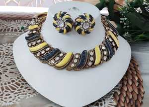 Conjunto de collar de Polki de lujo Italiano Meena Work Indian Bridal Jewelry Collar llamativo con detalles intrincados para fiestas, festivales - Product Image 2