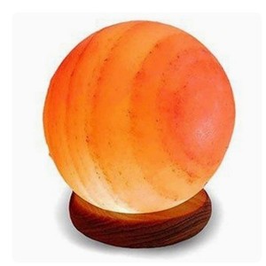 Lampe de sel en marbre de l'Himalaya, lampe de sel rose en forme de boule naturelle, lampe sphérique ronde artisanale, veilleuse, cadeau - Product Image 1