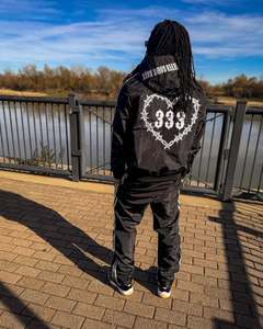 Logo personnalisé Délavé Soleil Polaire Délavée Surdimensionné Vêtements d'entraînement Survêtements Pantalon de survêtement et Sweat à capuche zippé Ensemble Survêtements pour hommes - Product Image 6