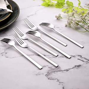 SmoothGrip Luxury Silver Stainless Steel Mirror Polish 6-Piece <b>Fork</b> Set Including Dinner and Fruit <b>Forks</b> for Home Restaurant Use - Product Image 2