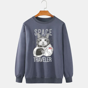 Sweat-shirt à col rond à manches longues pour homme, de haute qualité, 100% coton, molleton, logo imprimé, taille streetwear - Product Image 2