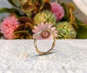 LURBA JEWELS 14K Yellow Gold Twisted Infinity Moissanite Certified Wedding Band Women Pave Band Stackable <b>Ring</b> Minimalist <b>Ring</b> - Product Image 6