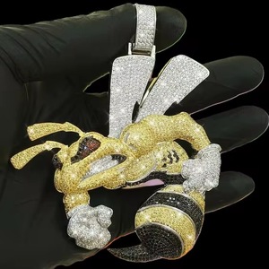 Luxury Fashion Gold Plated Honey Bee <b>Necklace</b> Moissanite Diamond Custom <b>Letter</b> Jewelry for Boutique Stock and Importers - Product Image 6