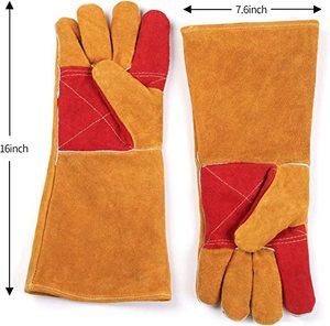 Productos de soldadura de seguridad control de animales guantes de seguridad Manejo de protección par de guantes de cuero de vaca soldadura de trabajo OEM - Product Image 4