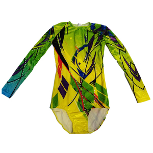 Leotardos de gimnasia de competición para mujer, soporte de alta calidad, transpirable, manga larga, diamante, poliéster rítmico - Product Image 5