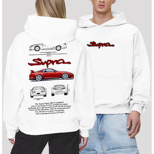 100% coton sweats à capuche blanc épais polaire poids lourd sweats à capuche surdimensionnés impression personnalisée Logo hommes sweats à capuche et sweat-shirts - Product Image 6