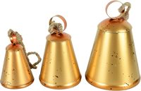 Campana de Latón Moderna con Diseño Personalizado Star Key, Campana Decorativa Navideña Colgante de Tamaño Mediano, Ecológica y de Alta Calidad