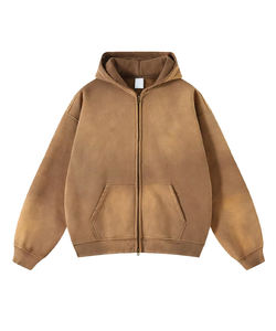 Sudaderas con capucha para hombre de alta calidad recortadas con lavado ácido con colores personalizados - Product Image 5