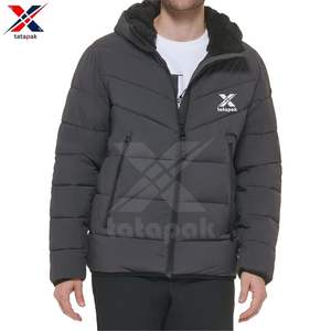 Parkas Acolchadas con Capucha a Cuadros Casuales para Hombre, Calidad de Exportación, Gruesas, Aisladas, Ecológicas, de Poliéster, con Cremallera, para Invierno, 50% Marca Personalizada - Product Image 4