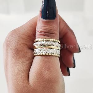 Anneau de méditation Spinner Band Bague de pouce pour femme en argent sterling 925 Fidget Bijoux faits à la main Anxiété de Noël Bague Spinner pour homme - Product Image 2