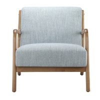 Fauteuil d'appoint de haute qualité de style moderne du milieu du siècle, structure en bois massif, revêtement en polyester, ergonomique, confortable, durable, pour villa et hôtel