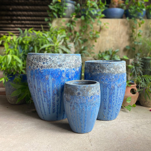 Pot de fleurs en céramique moderne et écologique avec trou de drainage, support, vente directe d'usine, poterie décorative en vrac pour l'extérieur, pour jardin et usage domestique - Product Image 3