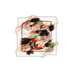 Pañuelo cuadrado estampado de crepé de seda satinado Off-White - Product Image 3