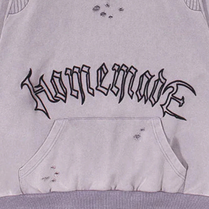 Sweat à capuche en coton French Terry de haute qualité pour hommes Broderie délavée personnalisée Sweat à capuche patchwork imperméable d'hiver - Product Image 5