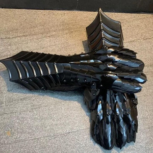 Guantes de guantelete de acero con armadura de caballero medieval, par pulido para disfraz de Halloween o para LARP - Product Image 5