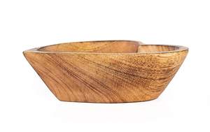 Bol en bois en forme de cœur avec une texture de grain lisse pour la décoration de la maison, à placer sur une table basse ou une étagère, article décoratif en stock - Product Image 5