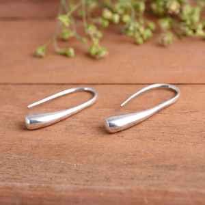 Boucles d'oreilles créoles en argent 925 faites à la main, minimalistes, plaquées or, bijoux de mariage |   Vente en gros - Product Image 1