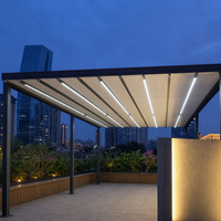 Auvent pliant motorisé rétractable en alliage d'aluminium et PVC, grande portée, pour espaces publics extérieurs et de loisirs, protection contre la pluie, bioclimatique
