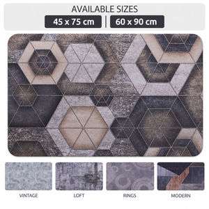 Alfombra de Baño DarianA Hexagonal de 60x90 cm con Patrón Geométrico, de Poliéster, Rectangular, Delgada, Antideslizante, con Base de Goma, Impresión Digital - Product Image 5
