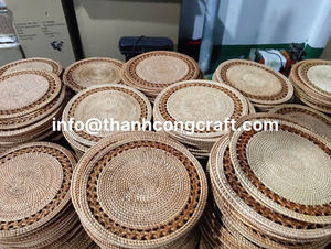 Stylish Rattan <b>Placemats</b> Green Handmade <b>Wicker</b> Natural Rattan <b>Placemat</b> Round for Rustic Wedding and Home Dining - Product Image 6
