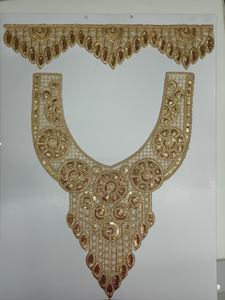 Patchs de broderie à paillettes majestueuses pour vêtements indiens robe Saree Kurti Blouse couture élégant filet tissu col brodé - Product Image 3