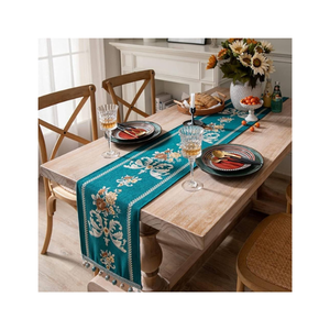 Élégance tissée pour les événements 100% coton chemin de table brodé multicolore 200 GSM 96 pouces Jacquard inde OEM ODM décor ISO - Product Image 3