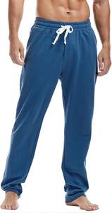 Pantalones atléticos ligeros de algodón alto para hombre, parte inferior abierta, pierna recta, Joggers informales, bolsillos para correr plano medio, sudor - Product Image 6