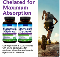 Capsules de citrate de magnésium complexe 500 mg, absorption maximale, supplément de vitamine en glycinate de magnésium pour la relaxation et le calme des nerfs