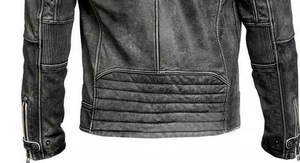 Chaqueta de cuero motorista para hombre personalizada al por mayor de alta calidad chaqueta de motocicleta negra de moda para hombre - Product Image 6