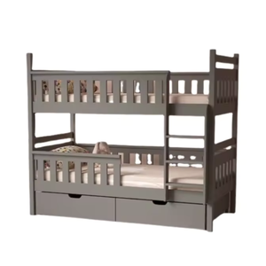 Lits superposés jumeaux pour enfants Lit superposé en bois massif Meubles de chambre à coucher pour enfants Lit double super confortable avec escalier à vendre - Product Image 1