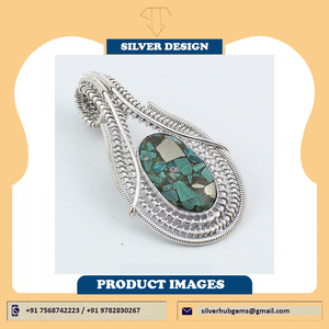 Colgante de Plata de Ley 925 con gema dicroica para mujer, colgante de cóctel hecho a mano - Product Image 2