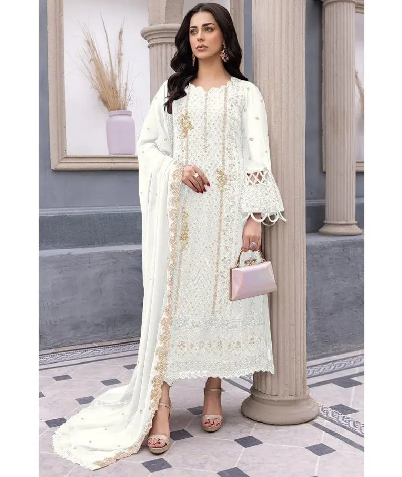 Pakaian pernikahan bordir urutan berat gaun Kameez Georgette Sawlar dengan harga terendah pakaian etnik Pakistan Salwar Kameez