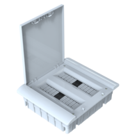 Boîtier de fusibles en plastique ABS moulé par injection blanc Yavuz Pano Aydinlatma POLI 015-B, 330x370x107 mm, capacité 24 MCB, montage encastré