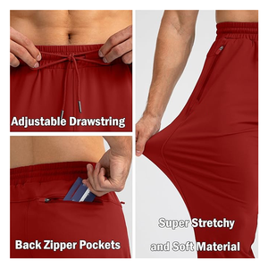 Pantalones de gimnasio Jogging Track Pantalones de chándal Hombres Atléticos Joggers Entrenamiento Casual Pantalón Antiarrugas Hombre Pantalón Liso teñido Pantalón - Product Image 5