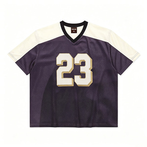 Camiseta de Fútbol Personalizada Healy, Color Morado, Malla, Cuello en V, Manga Corta, Impresión Sublimada, Transpirable, Unisex, para Adultos, Número 23 - Product Image 1