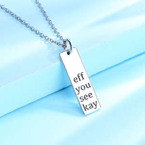 Collana con Ciondolo Eff You See Kay, Placcata in Oro, Catena in Argento Sterling, Gioielli Trendy con Numeri, Lettere e Cuori, Diamanti e Perle - Product Image 2